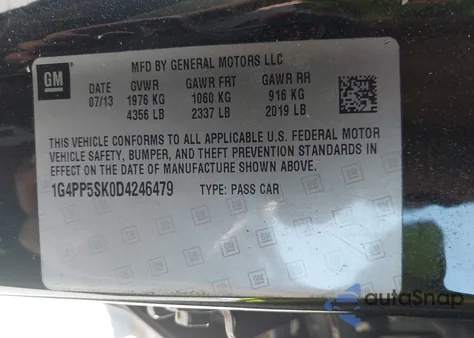2013 Buick Verano z USA, uszkodzony, nr VIN 1G4PP5SK0D4246479